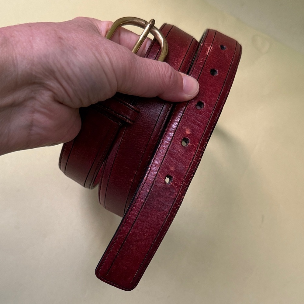 Vintage Brighton Rich Burgundy Leather Belt